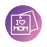 mother day notes paper block style icon vector