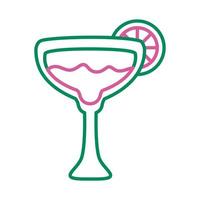 fresh tropical tequila cocktail with lemon line style icon vector