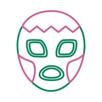 mexican mask of fighter line style icon vector