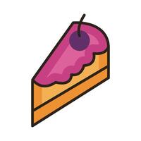 sweet cake portion line and fill style icon vector