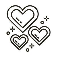 mother day hearts line style icon vector