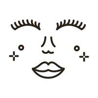 beautiful woman face line style icon vector