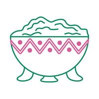 icono de estilo de línea de salsa de aguacate guacamole vector