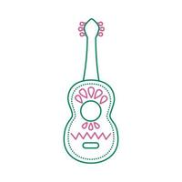 icono de estilo de línea de guitarra tradicional mexicana vector