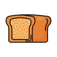 bread sliced pastry bakery line and fill style vector