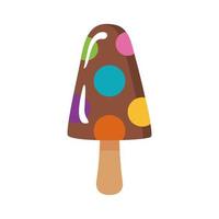 delicious ice cream in stick with points flat style vector