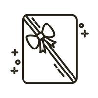 birthday gift box line style icon vector