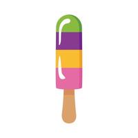 delicious ice cream in stick with various flavors flat style vector