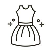 icono de estilo de línea de vestido de traje femenino vector