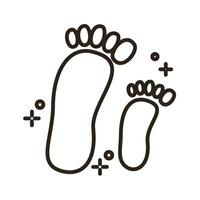 foot prints line style icons vector