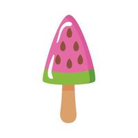 delicious watermelon flavor ice cream in stick flat vector