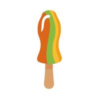 delicious ice cream in stick with various flavors flat style vector