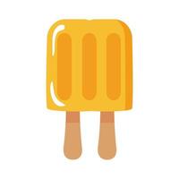 delicious ice cream in double stick with two flavors flat style vector