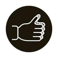 hand like doodle block style icon vector