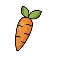 línea de mano de vegetales de zanahoria fresca y estilo de relleno vector