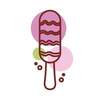 delicious ice cream in stick with various flavors line color style vector