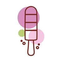 delicious ice cream in stick with various flavors line color style vector