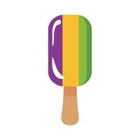 delicious ice cream in stick with three flavors flat style vector