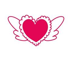 heart love with wings icon vector