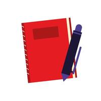 cuaderno con bolígrafo icono aislado vector