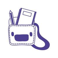 schoolbag with notebook and pencil vector