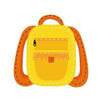 Mochila escolar suministro educación icono aislado vector