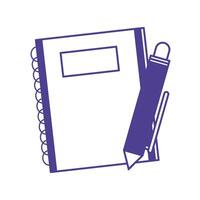 notebook with pen isolated icon vector