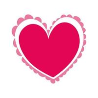 happy valentines day heart with lace vector