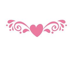 happy valentines day heart with frame lines vector