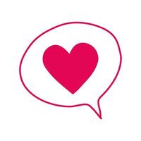 speech bubble with heart love vector