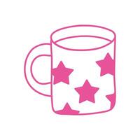 coffee cup drink with stars pattern vector