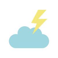 cute cloud sky with ray thunder vector