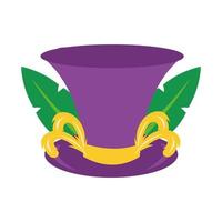 top hat accessory with feathers vector