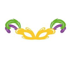 mardi gras celebration mask with feathers vector