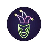 mardi gras theater mask with jester hat vector