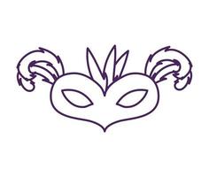 mardi gras celebration mask with feathers vector