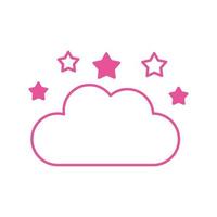 cute cloud sky with stars vector