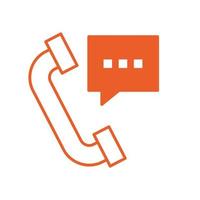 telephone with speech bubble icon vector