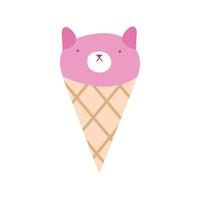 cute little cat in ice cream cone vector