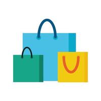 paper shopping bags isolated icon vector