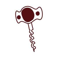 wine corkscrew tool isolated icon vector