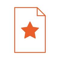 paper sheet with star icon vector