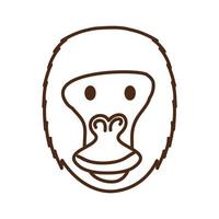 cute gorilla wild animal character icon vector