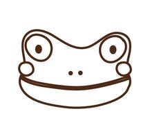 cute little frog character icon vector