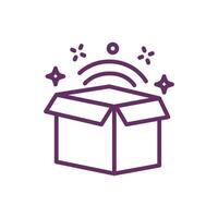 box carton with stars splash magic sorcery vector