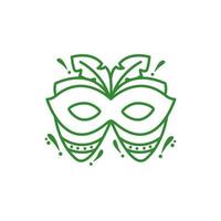 máscara con plumas icono de carnaval vector