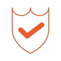 shield with ok symbol icon vector