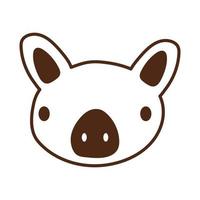 cute pig farm animal character vector