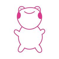 cute little frog character icon vector