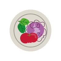 bowl with vegetables healthy food vector